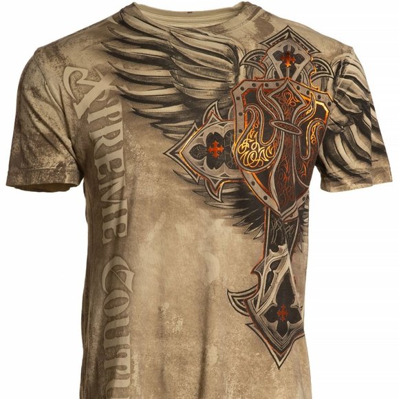 Xtreme Couture By Affliction Men's T-Shirt - Lockdown Y2K Graphic Tee, Premium Cotton